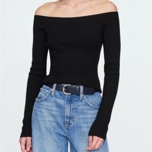 NWT Gap Off-Shoulder Sweater Top Black Medium